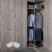 Hot sell three layers rotating clothes basket wardrobe accessories with trousers rack for 90 degrees corner wardrobe