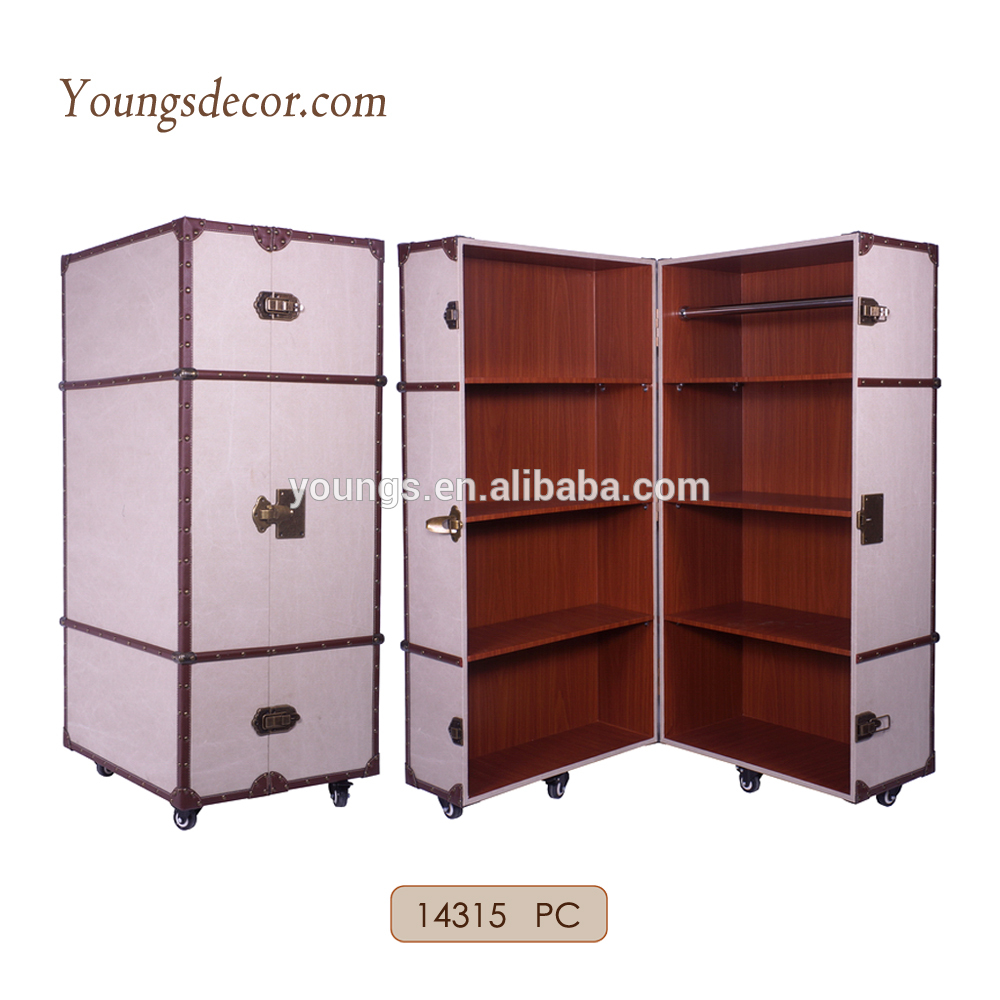 Living Room Furniture Handmade Vintage Wardrobe  Wood Storage Cabinets